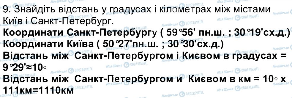 ГДЗ Географія 6 клас сторінка 9