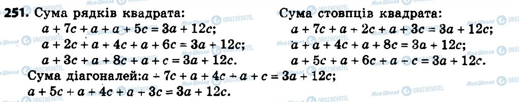 ГДЗ Алгебра 7 клас сторінка 251