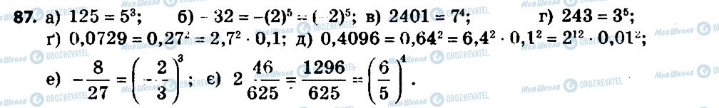 ГДЗ Алгебра 7 клас сторінка 87