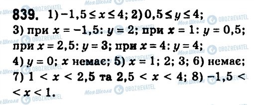 ГДЗ Алгебра 7 клас сторінка 839