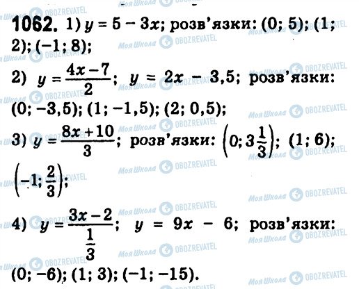 ГДЗ Алгебра 7 клас сторінка 1062