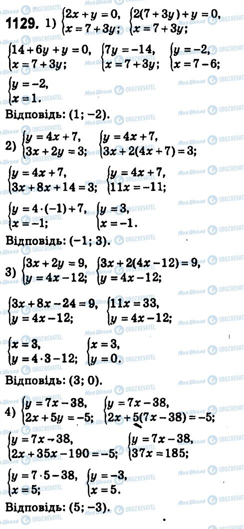 ГДЗ Алгебра 7 клас сторінка 1129
