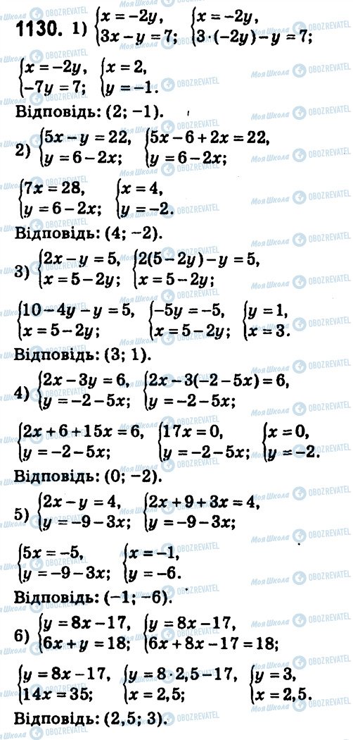 ГДЗ Алгебра 7 класс страница 1130