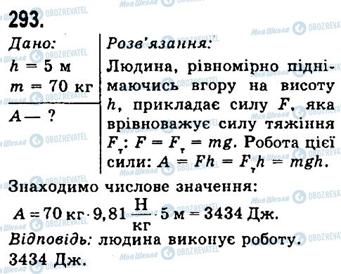 ГДЗ Фізика 7 клас сторінка 293