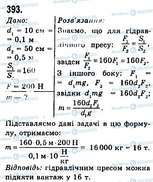 ГДЗ Фізика 7 клас сторінка 393