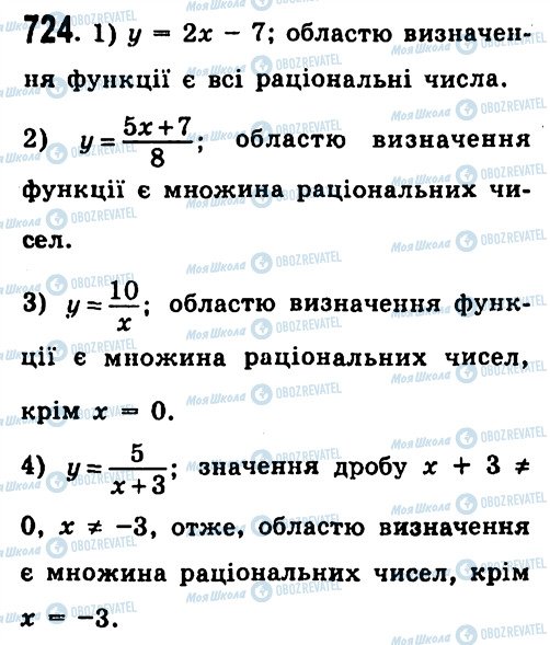 ГДЗ Алгебра 7 клас сторінка 724