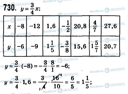 ГДЗ Алгебра 7 клас сторінка 730
