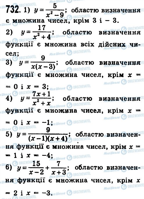 ГДЗ Алгебра 7 клас сторінка 732