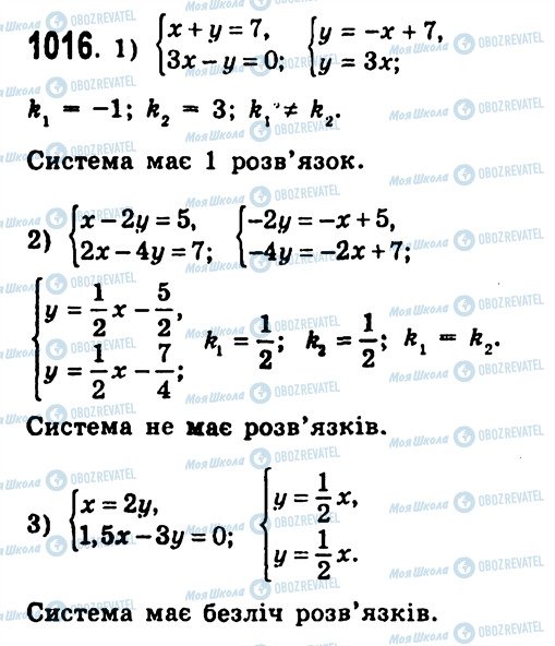 ГДЗ Алгебра 7 класс страница 1016