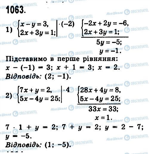 ГДЗ Алгебра 7 клас сторінка 1063