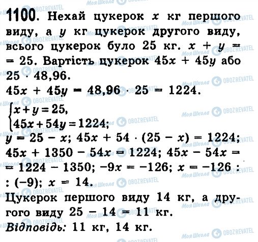 ГДЗ Алгебра 7 класс страница 1100