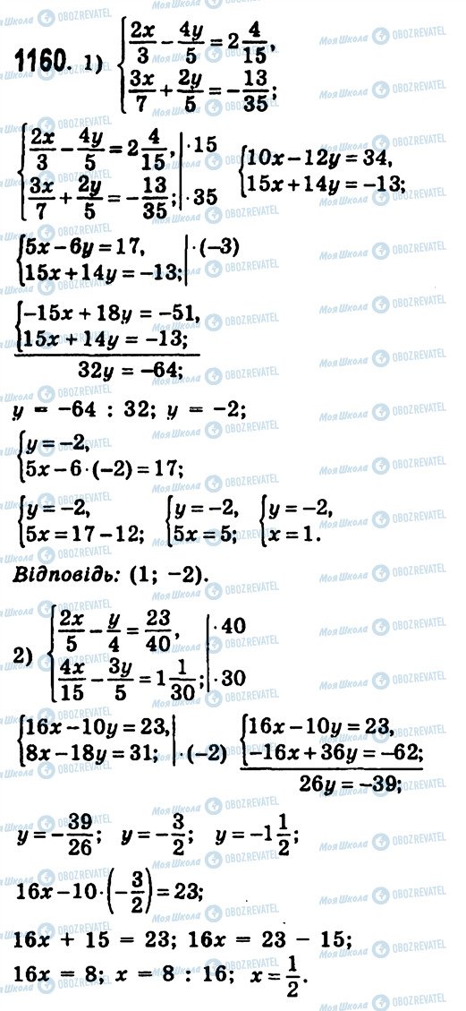 ГДЗ Алгебра 7 класс страница 1160