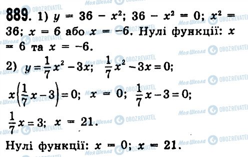 ГДЗ Алгебра 7 клас сторінка 889