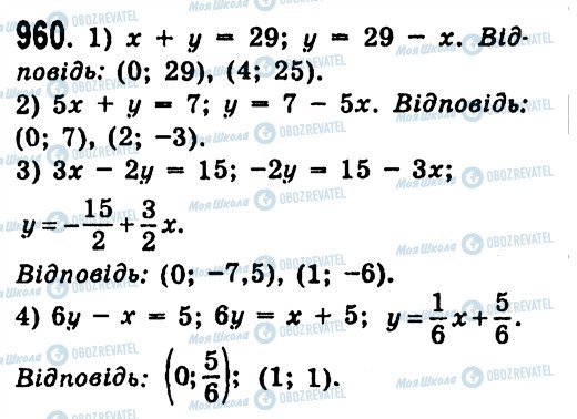 ГДЗ Алгебра 7 класс страница 960