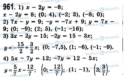 ГДЗ Алгебра 7 класс страница 961