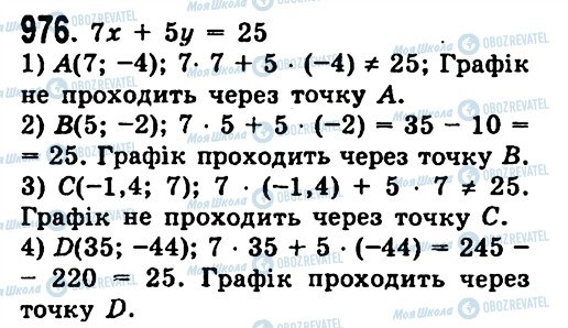 ГДЗ Алгебра 7 клас сторінка 976
