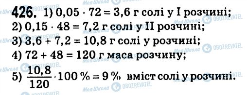 ГДЗ Алгебра 7 класс страница 426