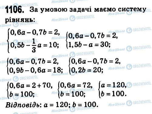 ГДЗ Алгебра 7 клас сторінка 1106