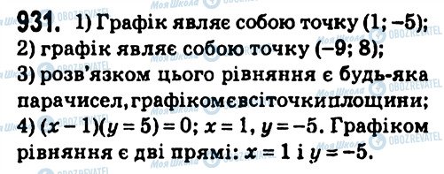 ГДЗ Алгебра 7 клас сторінка 931