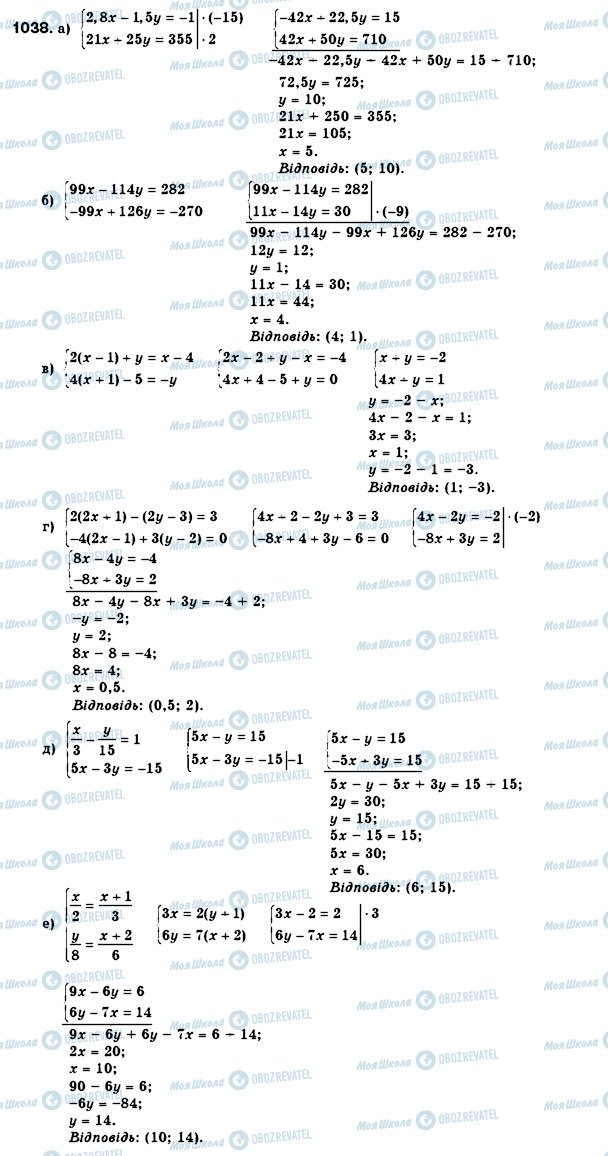 ГДЗ Алгебра 7 клас сторінка 1038