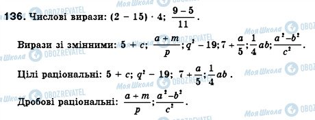 ГДЗ Алгебра 7 клас сторінка 136