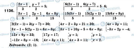 ГДЗ Алгебра 7 клас сторінка 1136
