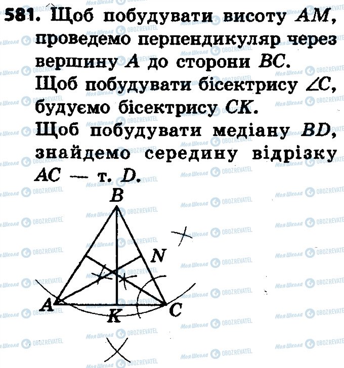 ГДЗ Геометрія 7 клас сторінка 581