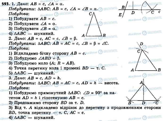 ГДЗ Геометрія 7 клас сторінка 593