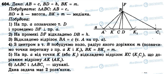 ГДЗ Геометрія 7 клас сторінка 604