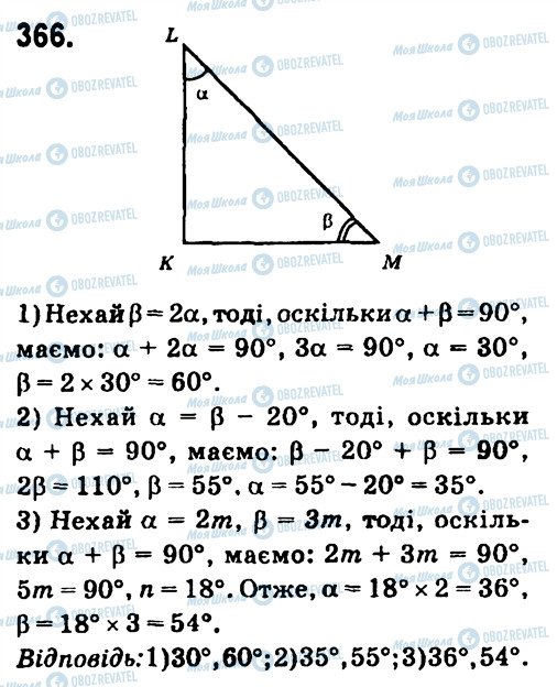 ГДЗ Геометрія 7 клас сторінка 366