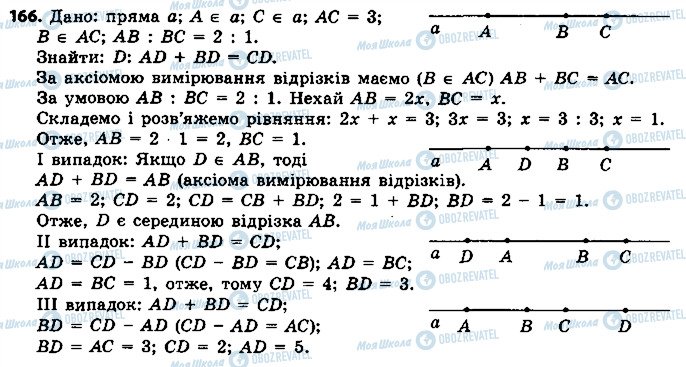 ГДЗ Геометрія 7 клас сторінка 166