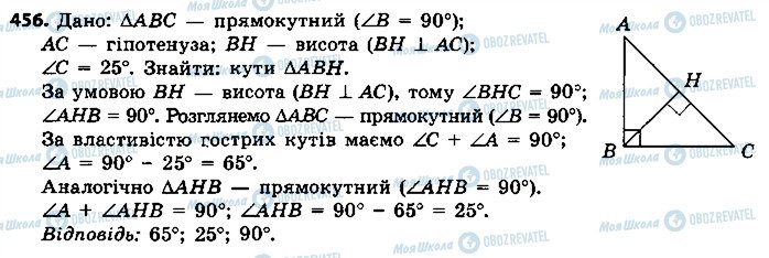 ГДЗ Геометрія 7 клас сторінка 456