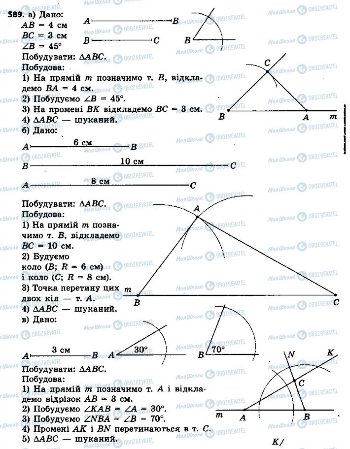 ГДЗ Геометрія 7 клас сторінка 589