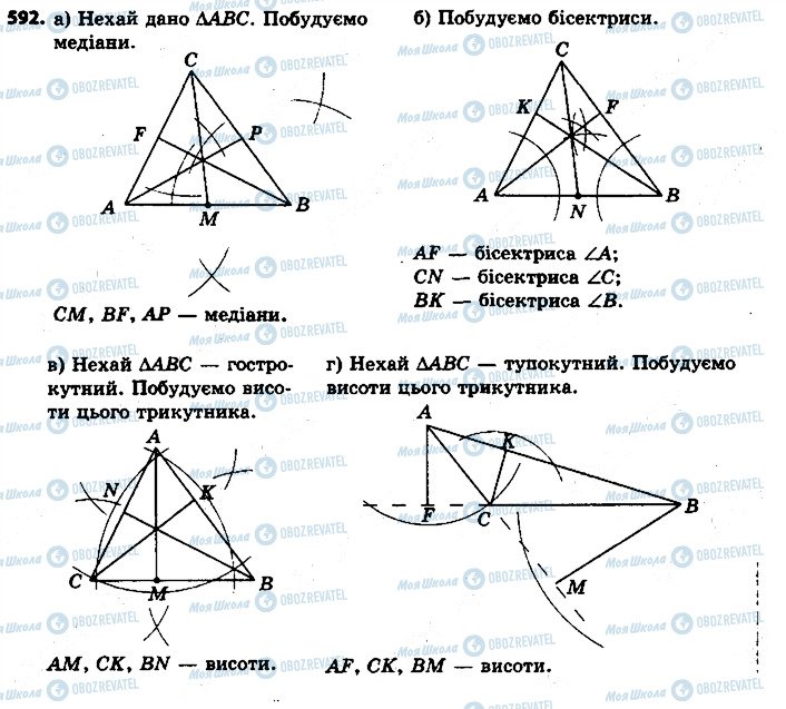 ГДЗ Геометрія 7 клас сторінка 592