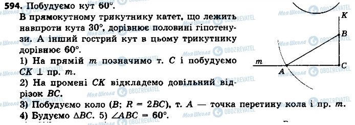 ГДЗ Геометрія 7 клас сторінка 594