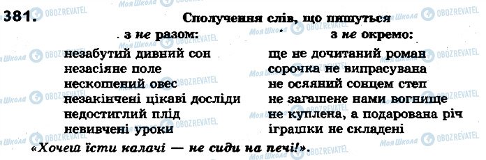 ГДЗ Українська мова 7 клас сторінка 381