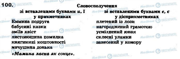 ГДЗ Укр мова 7 класс страница 100