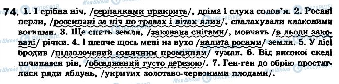 ГДЗ Українська мова 7 клас сторінка 74