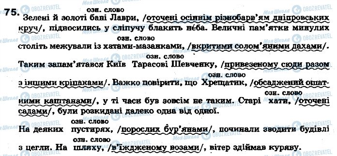 ГДЗ Українська мова 7 клас сторінка 75