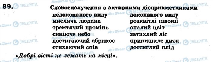 ГДЗ Українська мова 7 клас сторінка 89