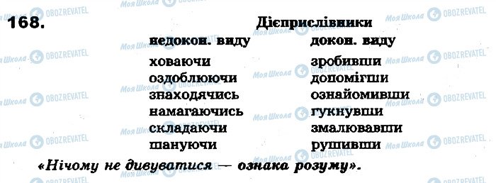 ГДЗ Українська мова 7 клас сторінка 168