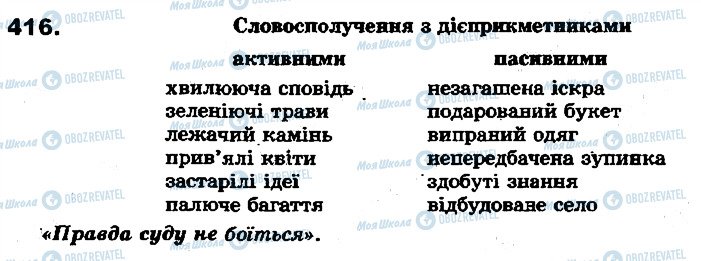 ГДЗ Українська мова 7 клас сторінка 416