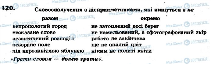 ГДЗ Українська мова 7 клас сторінка 420