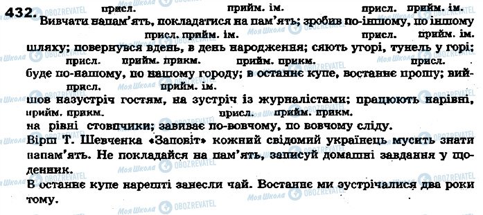 ГДЗ Українська мова 7 клас сторінка 432