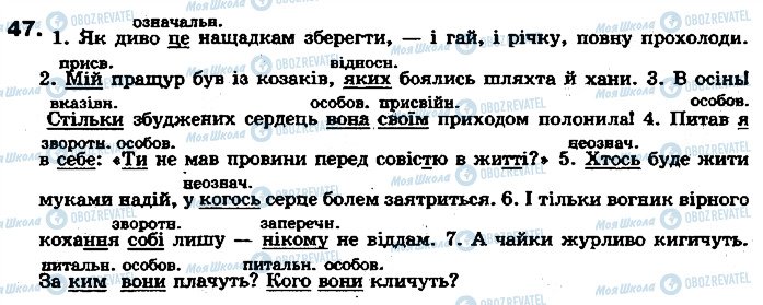 ГДЗ Українська мова 7 клас сторінка 47