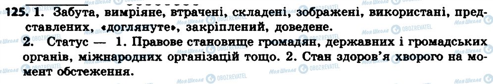 ГДЗ Українська мова 7 клас сторінка 125