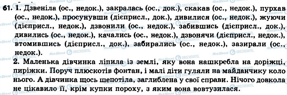 ГДЗ Українська мова 7 клас сторінка 61
