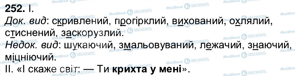 ГДЗ Українська мова 7 клас сторінка 252