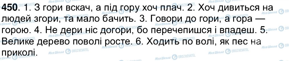 ГДЗ Українська мова 7 клас сторінка 450