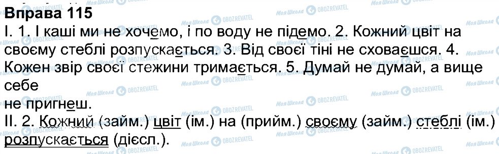 ГДЗ Українська мова 7 клас сторінка 115